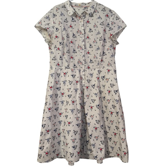 Boden Sophia Multicolor Vespa Moped Scooter Print Shirt Dress 14R Retro Inspired - Picture 1 of 16